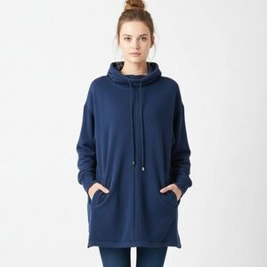 Ann Mashburn Navy Blue Pullover Hoodie Sweater Small